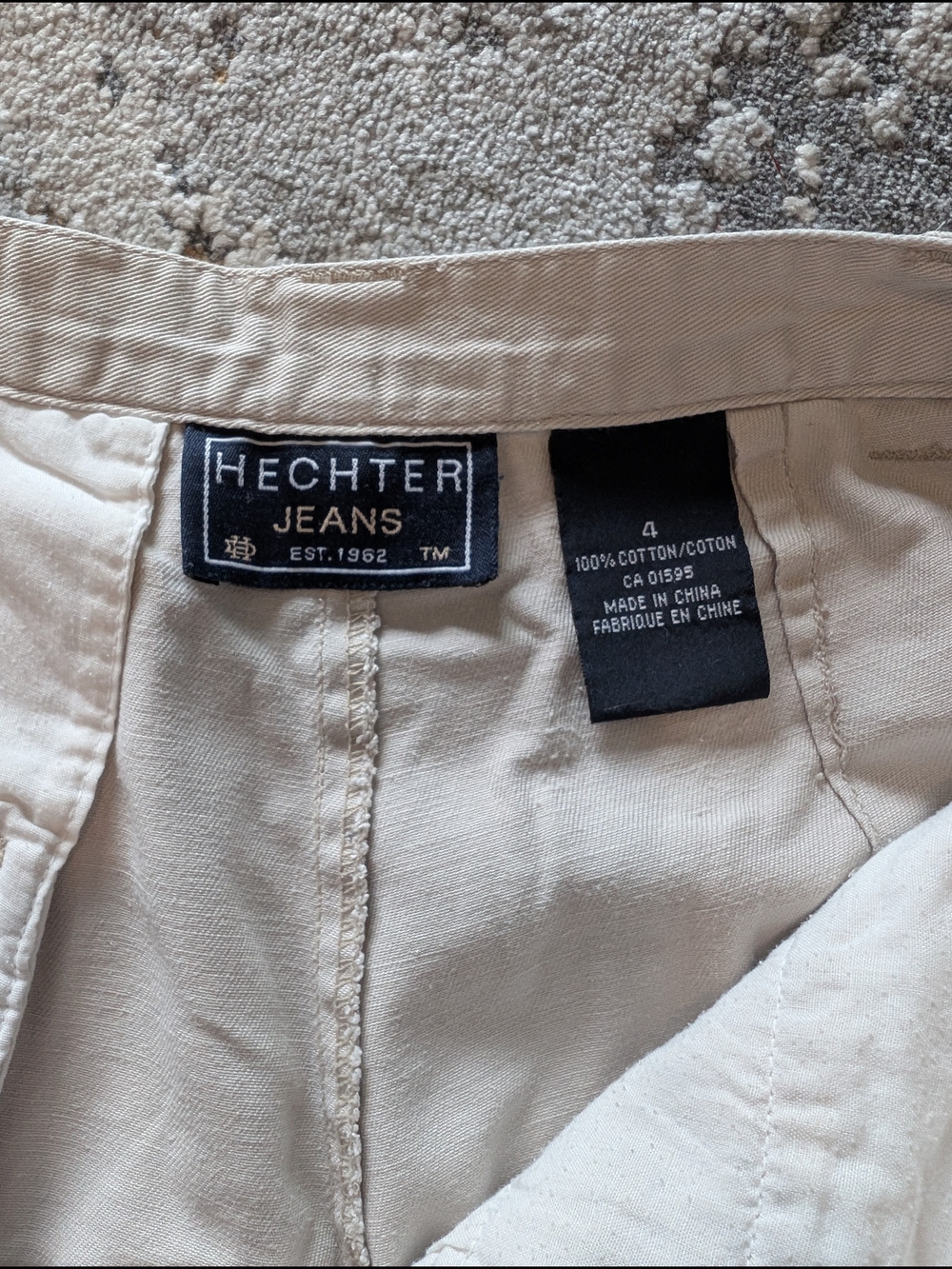 Vintage Cream High-Waist Utility Cargo Shorts - Picture 3 of 3